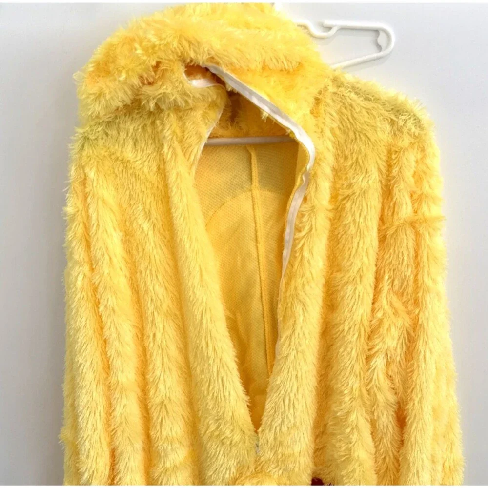 Care Bears Funshine Bear Costume Kids Girls XL Yellow Plush Hooded Halloween